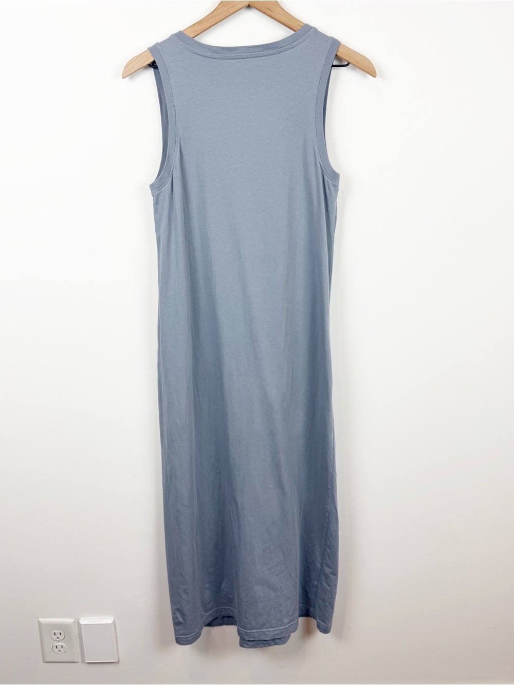 Pact Gray-Blue Organic Cotton Tank Maxi Dress Small - Picture 3 of 9
